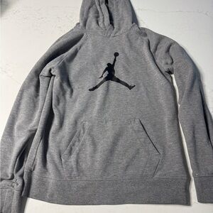 Jordan Gray hoodie with Iconic Black Logo